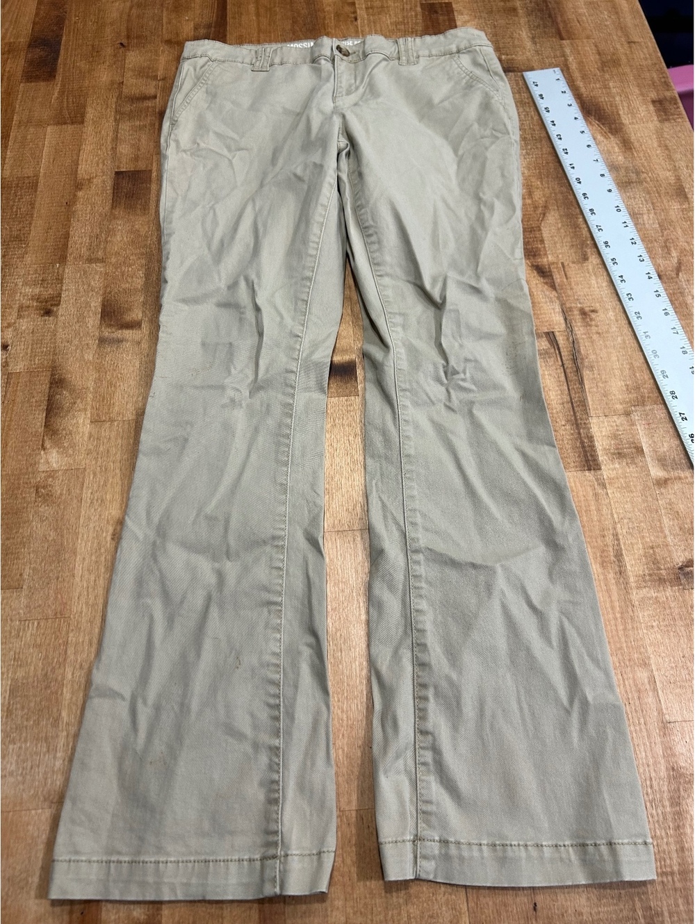 womens Mossimo Mid-Rise Bootcut Khaki Pants Size 12
